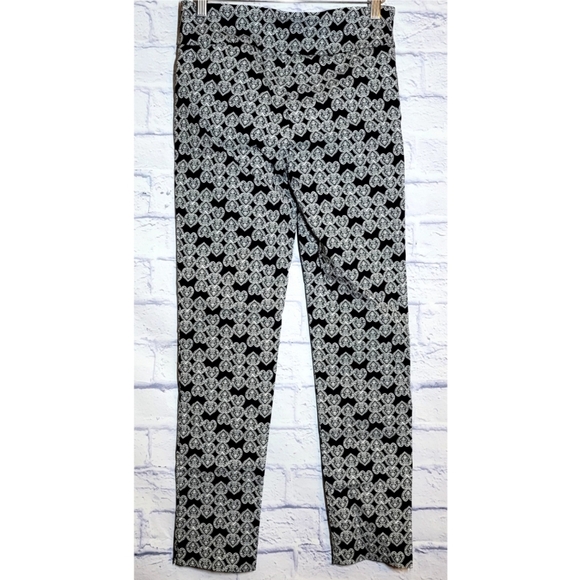 Lisette L Montreal Geo Print 25" Thinny Crop Pant Size 10 Pull On Tummy Control - Picture 3 of 9